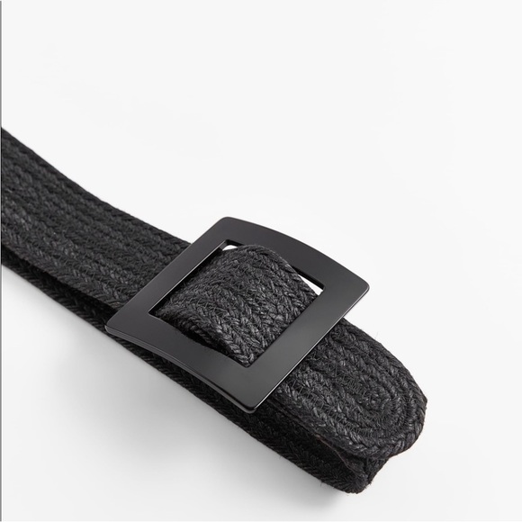 Zara square buckle raffia belt - Picture 3 of 8